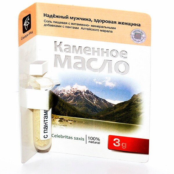 Бракшун с пантами марала, 3 грамма Каменное масло с пантами марала