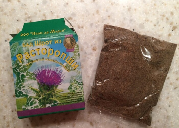 Биологически активная добавка шрот расторопши Бад шрот расторопши